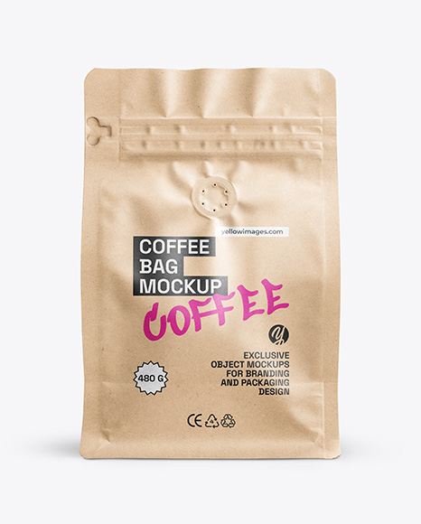 Kraft Paper Coffee Bag Mockup - Cookie packaging mockup