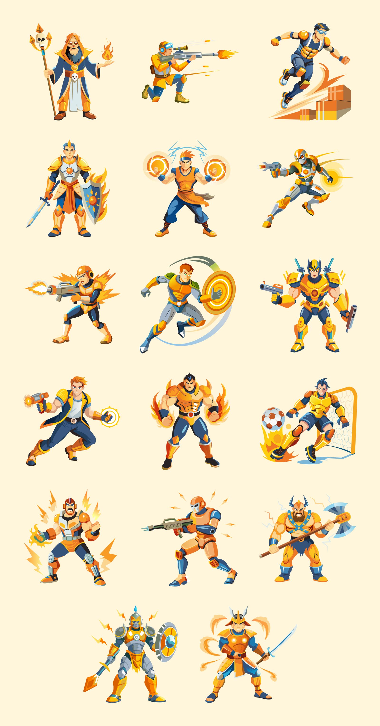 Cyber Gaming Characters Set