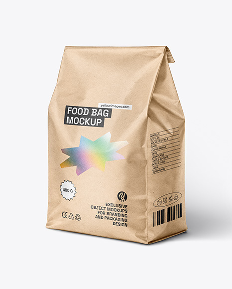 Kraft Paper Food Bag Mockup - Packaging mockups