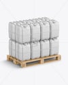 Wooden Pallet With Plastic Jerry Cans Mockup