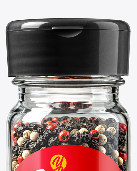 Spice Jar with Peppercorns Mix Mockup
