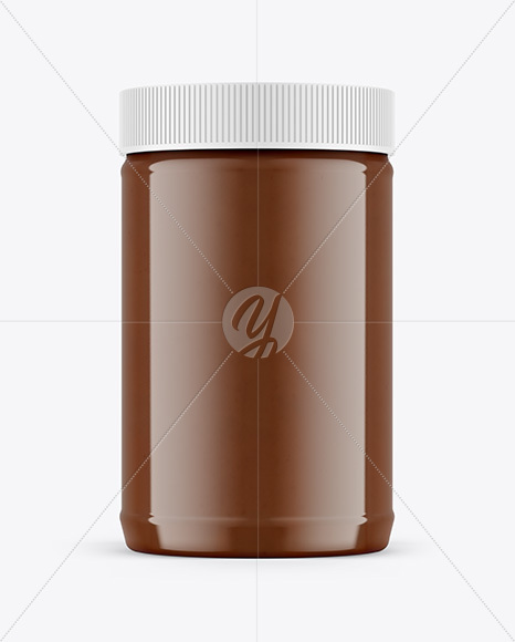 Jar With Chocolate Peanut Butter Mockup
