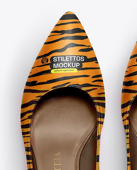 Pair of Glossy Stilettos Mockup