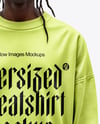 Black Man Wearing an Oversize Sweatshirt and Jeans Mockup