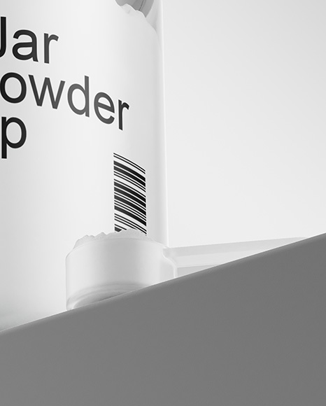 Clear Jar With Powder Mockup
