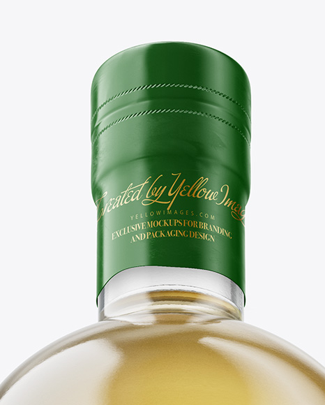 Golden Tequila Bottle Mockup