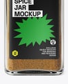 Square Glass Jar with Ground Cumin Mockup