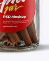 Clear Glass Jar with Clamp Lid and Cinnamon Sticks Mockup