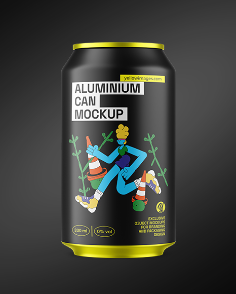 330ml Matte Aluminium Drink Can Mockup