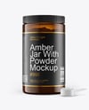 Amber Jar With Powder Mockup