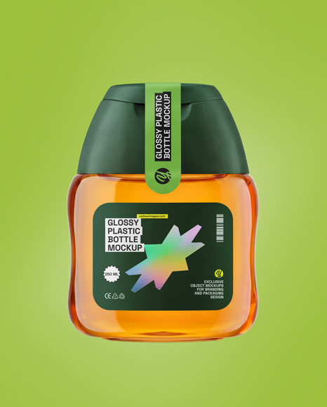 Plastic Bottle with Syrup Mockup