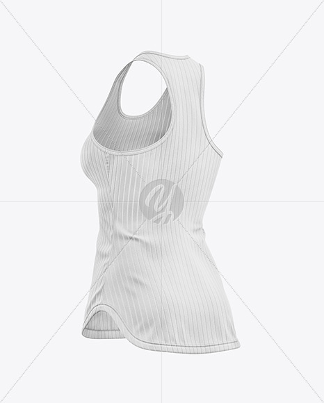 Women's Ribbed Tank Top Mockup - Half Side View