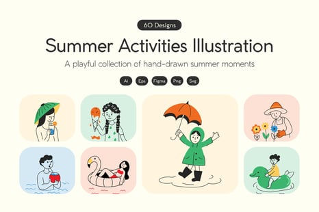 Summer Illustration Art Set - Creative Store
