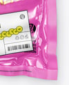 Glossy Plastic Flow-Pack with Sausages Mockup