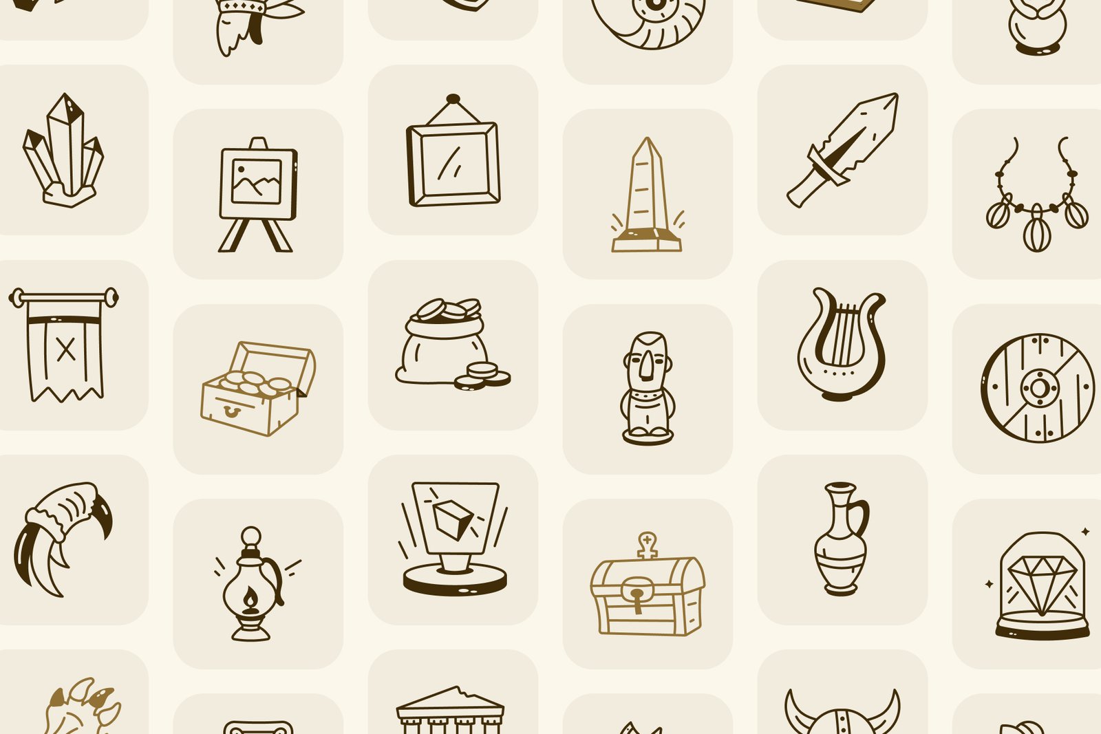 Doodle Museum Icon Set