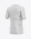 Heather T-Shirt Mockup - Back Half Side View