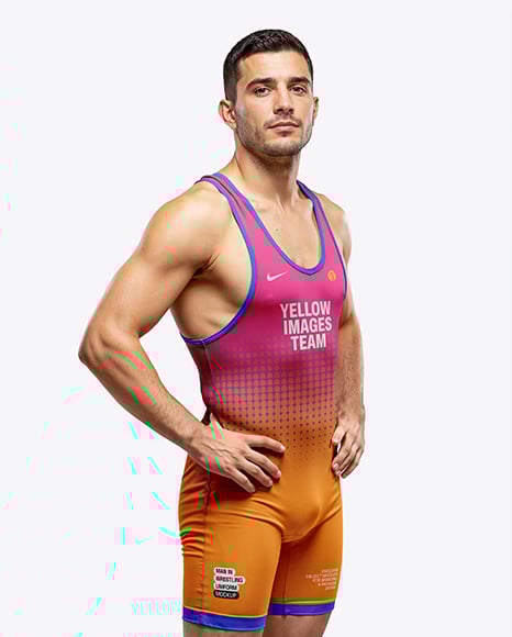Man Wearing Wrestling Uniform Mockup - Apparel mockups