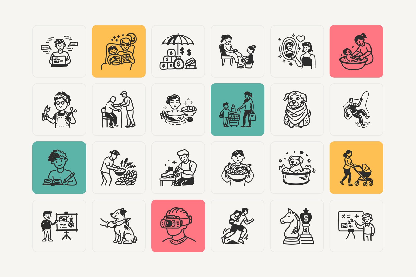Daily Lifestyle Icon Set