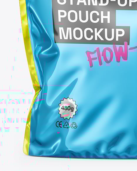 Metallic Stand-Up Pouch Mockup