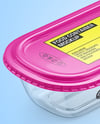 Clear Plastic Container with Glossy Plastic Lid Mockup