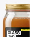 Glass Jar with Beef Bone Broth Mockup