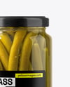Clear Glass Jar with Pickled Green Beans Mockup