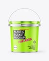 Matte Metallic Plastic Bucket Mockup