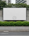 Outdoor Billboard on Concrete Wall Mockup