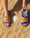 Slide Sandals on Women's Legs Mockup