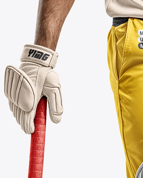 Indian Man Wearing Full Cricket Kit Mockup