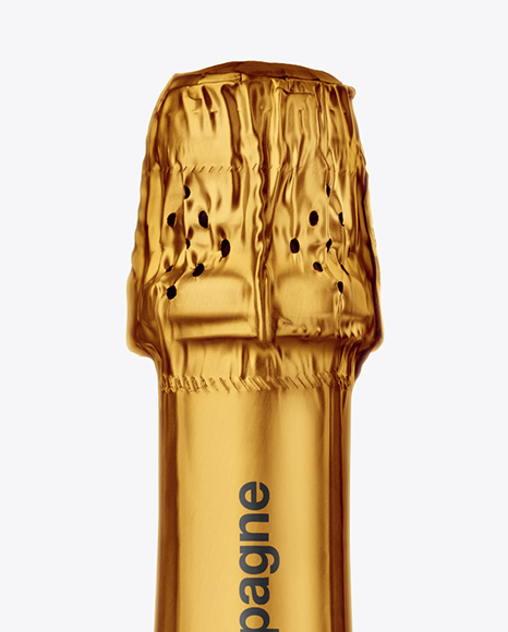 Antique Green Glass Champagne Bottle Mockup