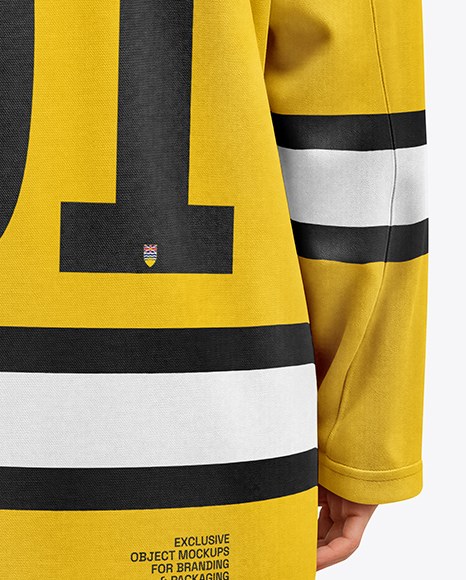 Woman Wearing Ice Hockey Jersey and Cap Mockup