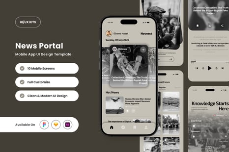 Hotnest - News Portal Mobile App Design Template