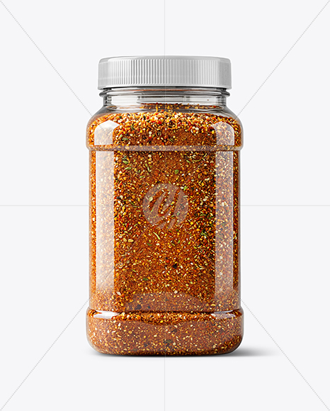 Plastic Jar with Steak Seasoning Mockup