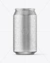 330ml Matte Metallic Drink Can with Drops Mockup