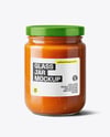 Clear Glass Jar with Lobster Bisque Mockup