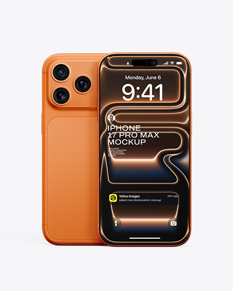 Two iPhone 17 Pro Max Mockup - 17+Vehicle+Mockups+Ideas+Mockup+Mockup+Psd+Mockup+Free+Psd
