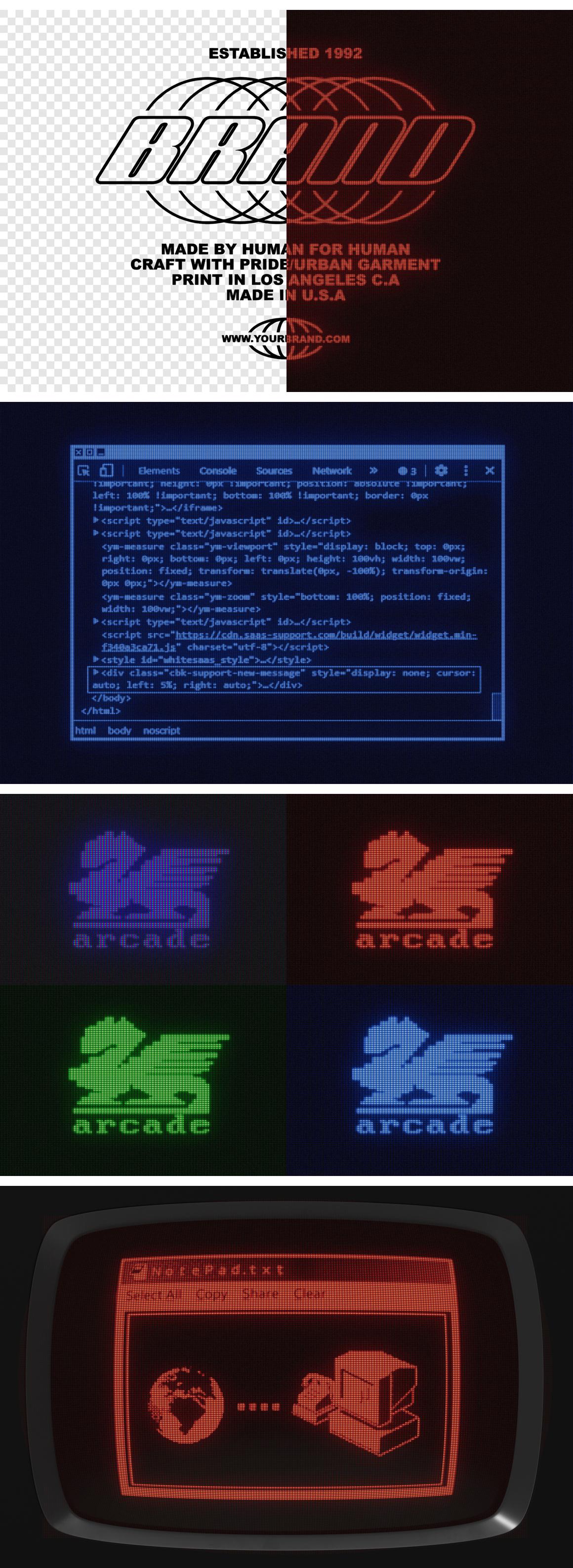 CRT Monitor Text &amp; Logo Effect