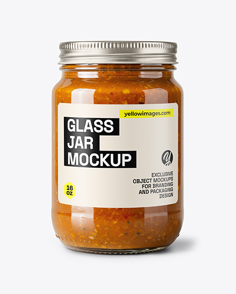 Glass Jar with Meat Ragu Mockup - Sauce bottle mockup