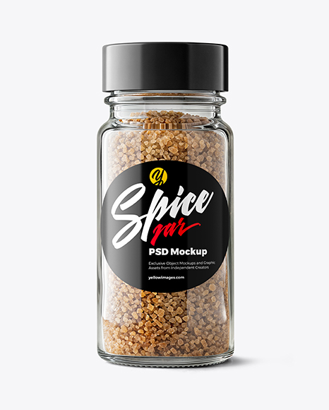 Clear Glass Jar with Smoked Sea Salt Mockup - Realistic mockups