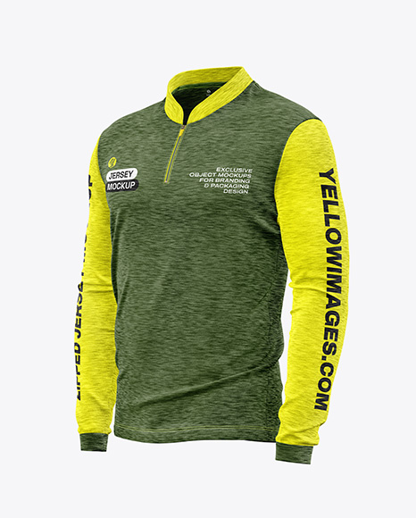 Melange Jersey Mockup - Half Side View - Mesh jersey mockup