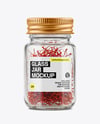 Glass Jar with Saffron Threads Mockup