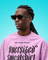 Black Man Wearing an Oversize Sweatshirt and Wide Jeans Mockup