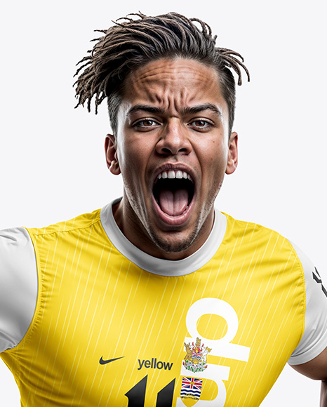 Soccer Player Wearing a Full Kit Mockup