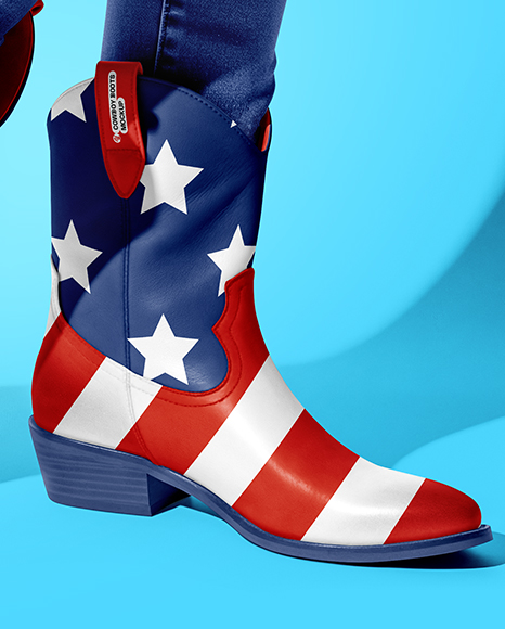 Cowboy Boots on Women's Legs Mockup