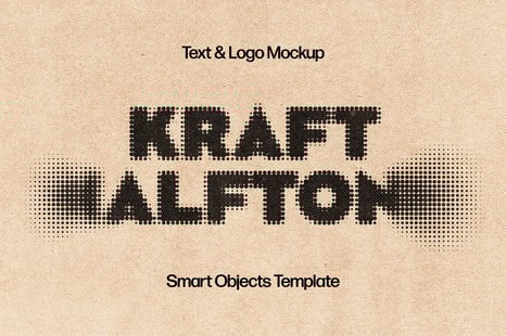 Kraft Halftone Text Effect - Text effect photoshop
