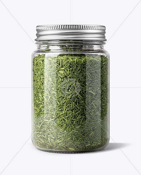 Plastic Jar with Dill Weed Spice Mockup