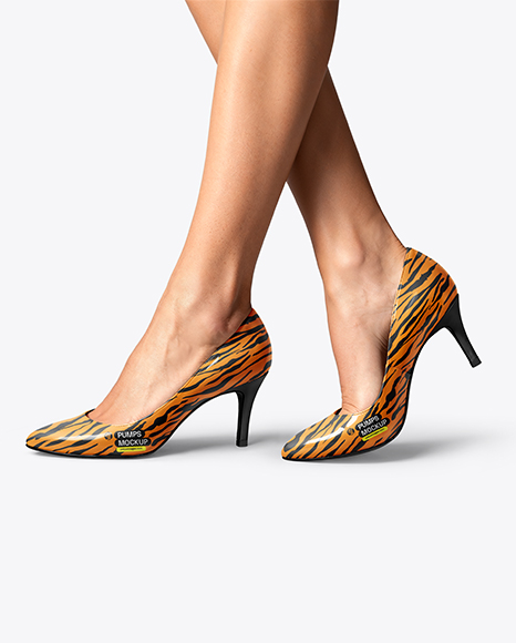 Pair of Pumps on Woman's Legs Mockup - Mockups