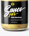 Clear Glass Jar with Dijon Mustard Mockup