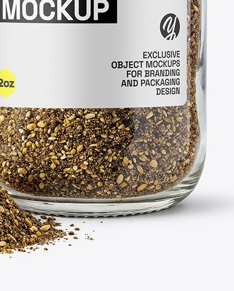 Glass Jar with Za'atar Spice Mockup